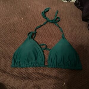 Large dark green string bikini top